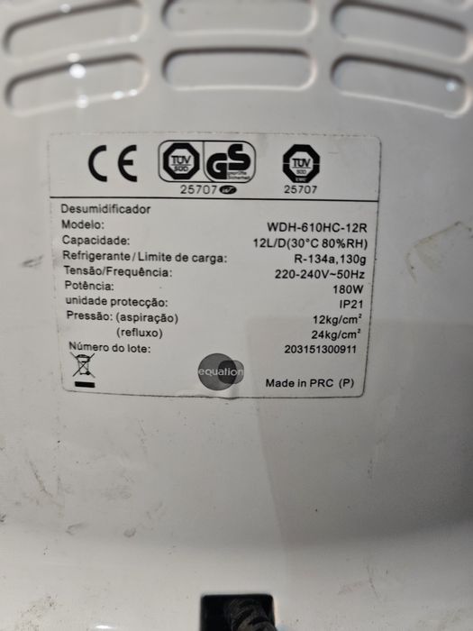 Desumidificador Equation 12L/dia