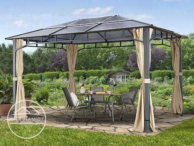 Pawilon ogrodowy Hardtop Sunset Deluxe, szampański, 3x4m