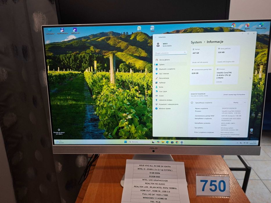 Komputer z monitorem All in One Asus Windows 11