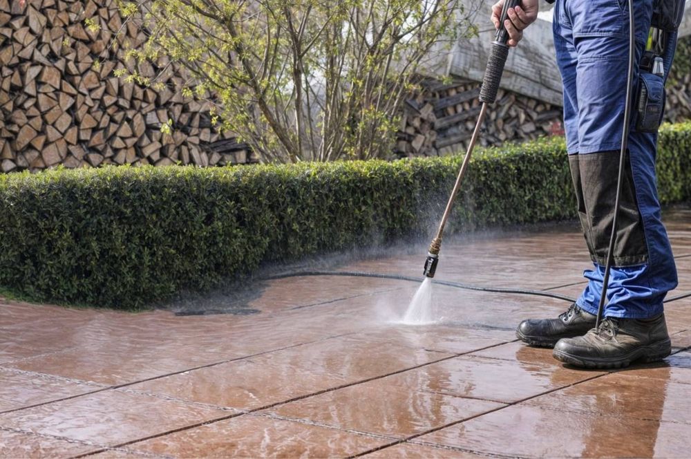 Миття, чистка, мийка бруківки, фасадів та тротуарної плитки