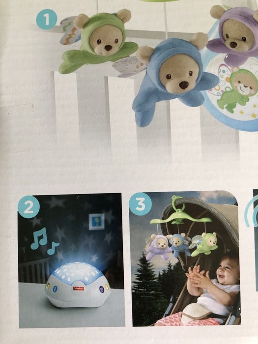 Музичний мобіль на ліжечко 3 в 1 Fisher Price Мрії про метеликів