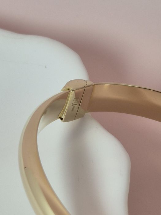 Złota bransoletka bangle sztywna zaokrąglona gładka szeroka p. 585