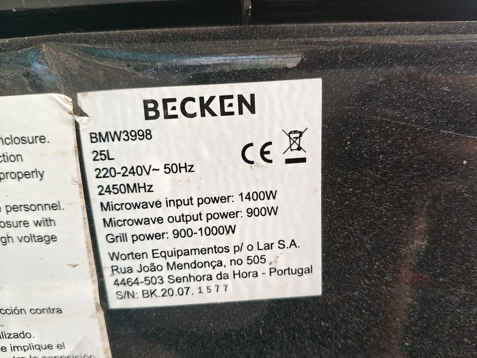 Microondas grill becken