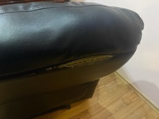 Fotel lub dwa rzkładany z funkcją spania, skórzany, czarny