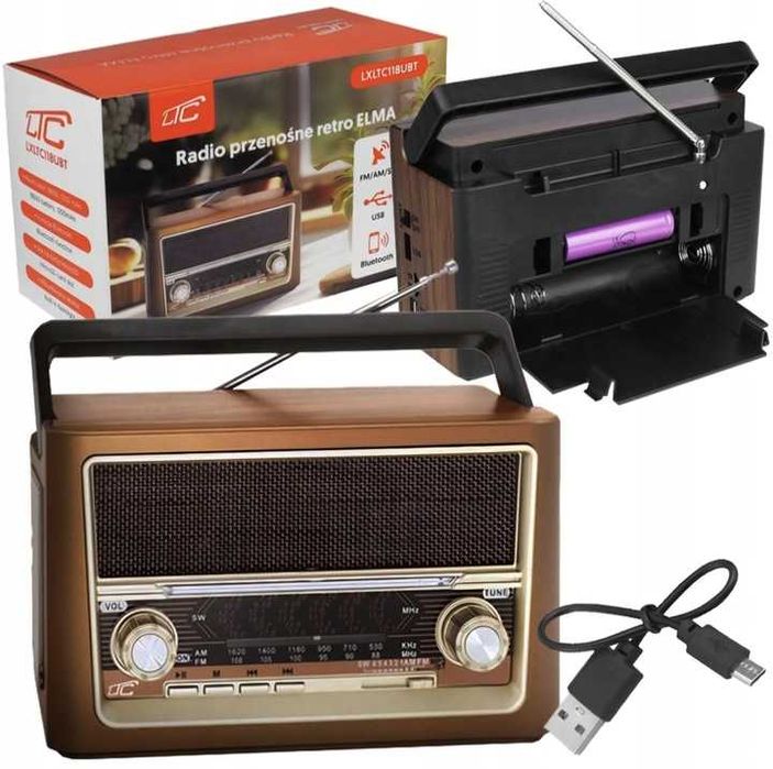 Nowe Radio bluetooth retro FM/AM/SW USB