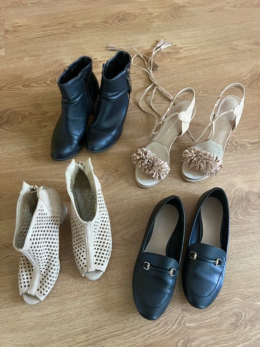 Paka butów wyprzedaż, szpilki, botki, baleriny, r 38, 39