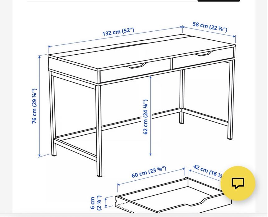 Biurko alex biale z ikea