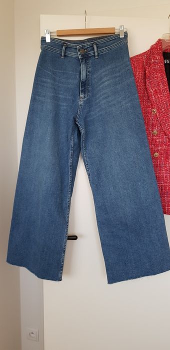Zara jeansy z szerokimi nogawkami i wysokim stanem