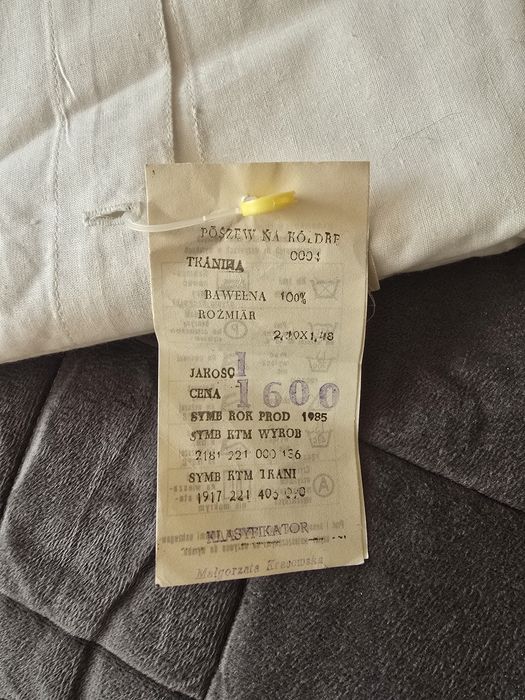 Duża "koperta", poszwa na kołdrę z PRL, solidny len