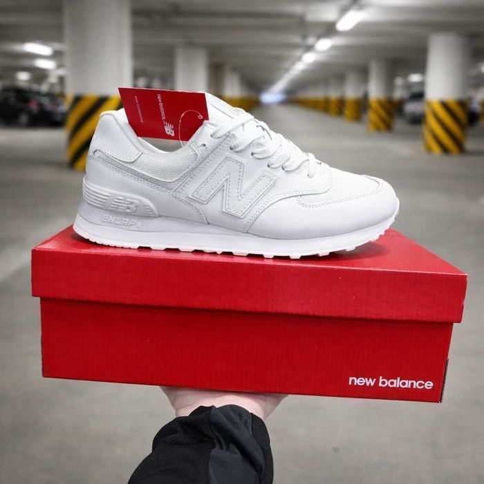 (2243) Кросівки New Balance 574 повністю білі (36-41) NB нб nb