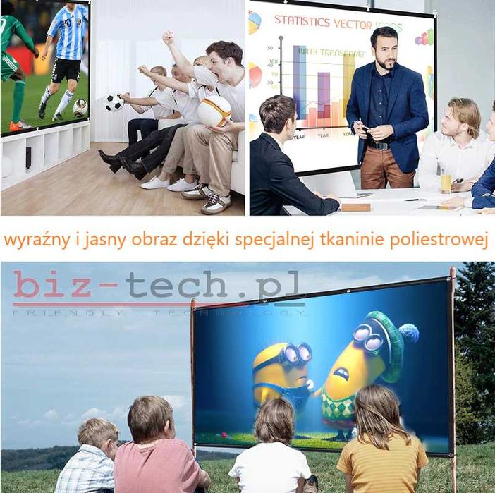 Ekran projektora 100 cali NOWY PL 24h