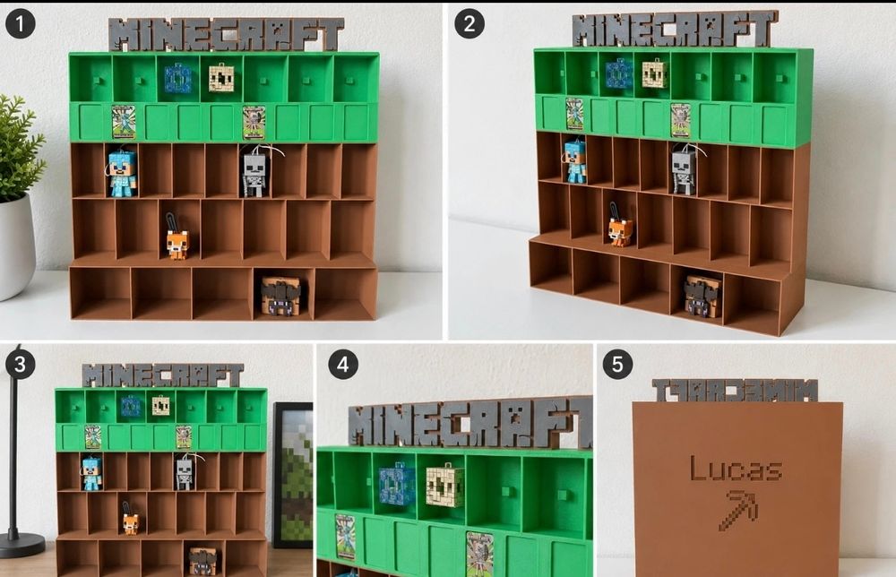 Organizador Modular Gamer para Mini Figuras e Cartas | Personalizável com Nome