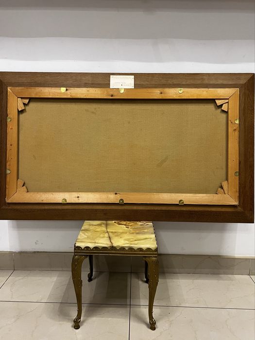 Старовинна картина маслом з гірським пейзажем. Хайнц Шольц