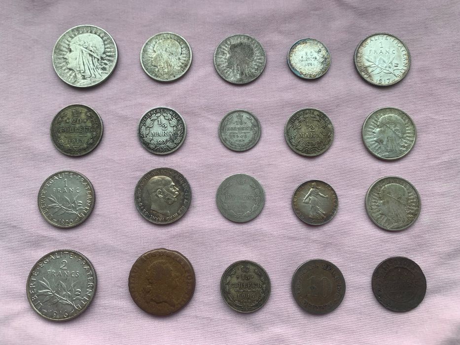 Monery 5 zł 1933 rok głowa kobiety 1/2 Mark 15 kopiejki  20 monet