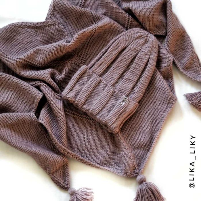 Набір:шапка+шаль Меринос