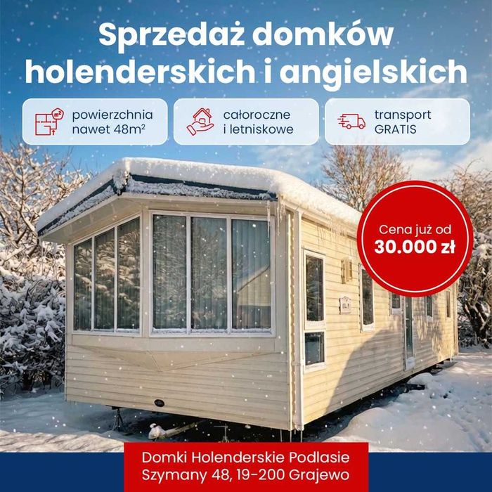 ŚWIĄTECZNE PROMOCJE Domki Holenderskie i Angielskie | DOMKI PODLASIE
