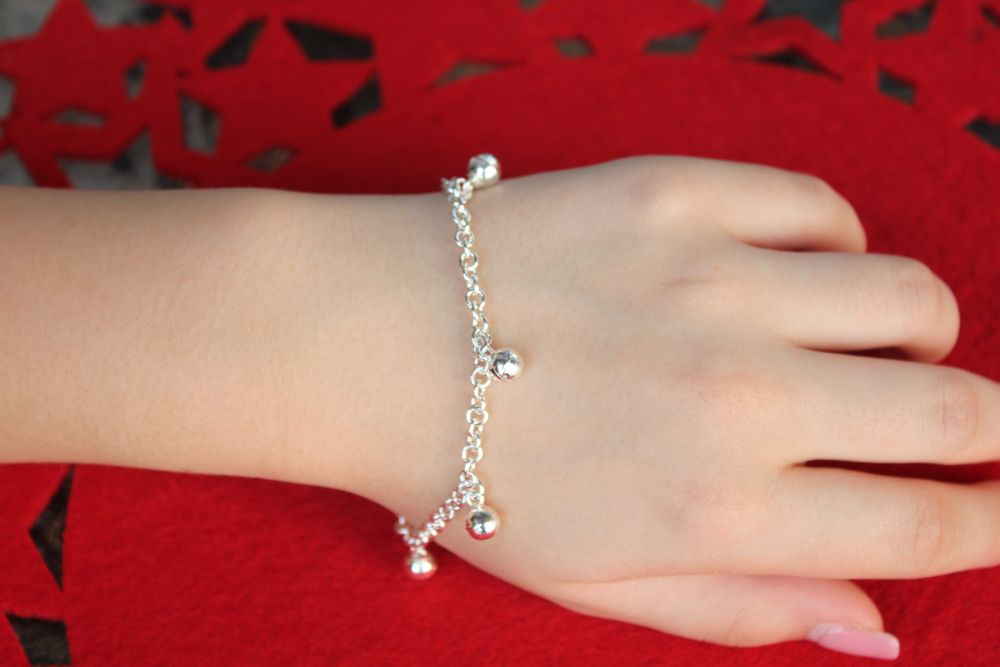 Bransoletka srebrna 925, Prezent, jingle balls, BR10377