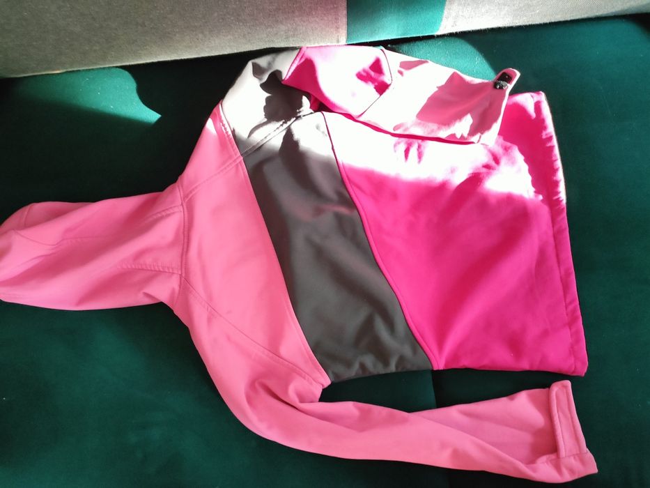 Softshell kurtka cienka wiatrówka dziecięca 140 146