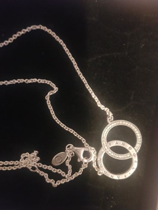 Pandora naszyjnik dwa kółka 45 cm