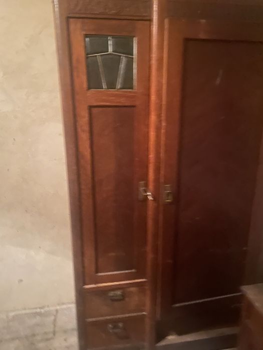 Шафа з тумбами та дзеркалом деревʼяна антикварна