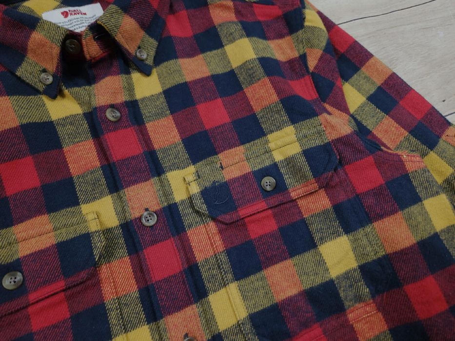 FJALLRAVEN Skog Shirt Koszula w Kratkę Męska Logo r. S