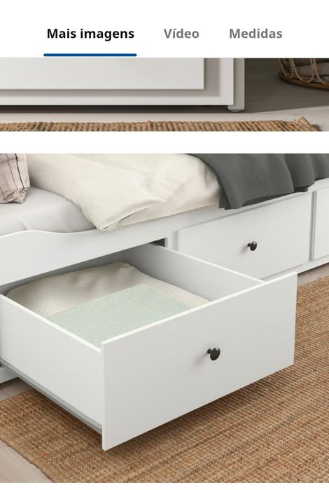 Cama indiv/dupla c/3 gav 80x200 cm Ikea