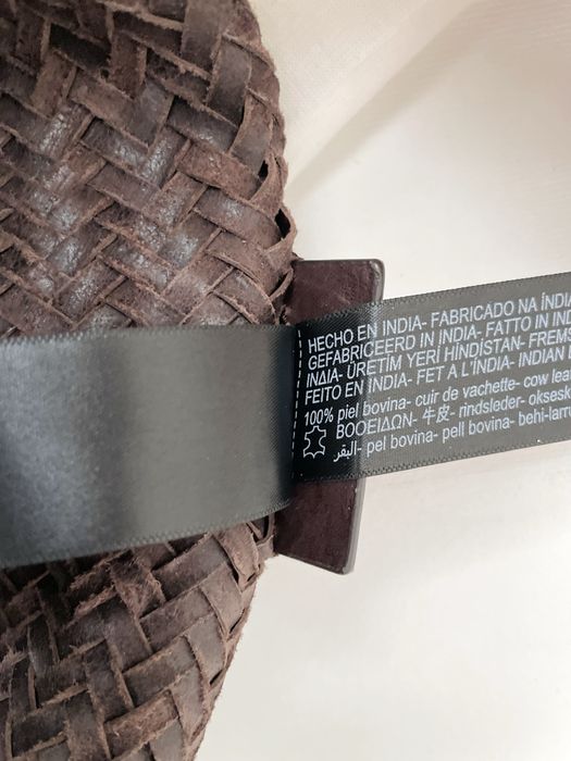 Massimo Dutti Brązowa torba z plecionej skóry