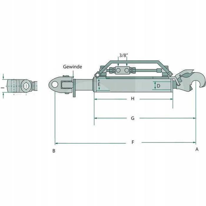 Łącznik górny hydrauliczny kat. 3-3, 666 / 906 mm
