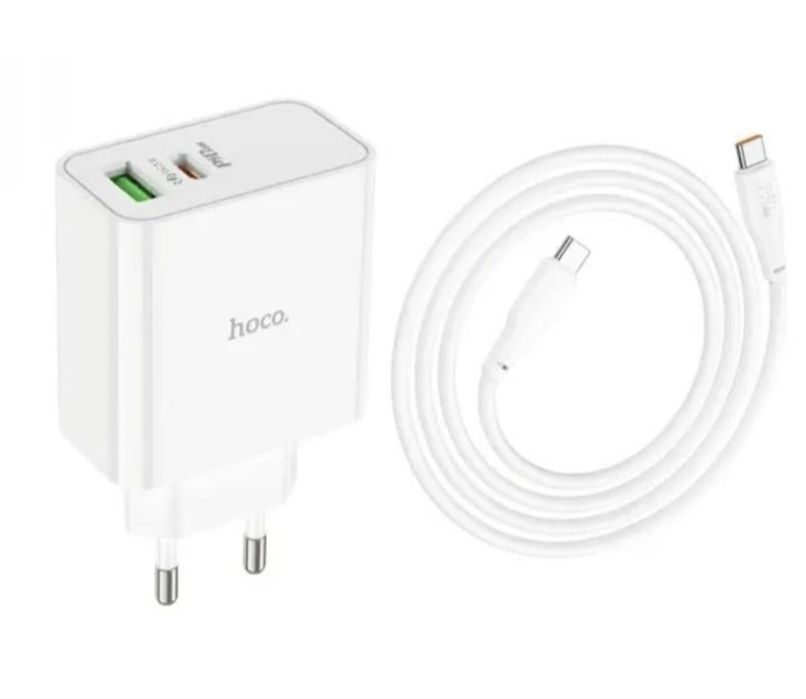 Потужний Зарядний Пристрій PD65W/QC3.0 Hoco C113A+кабель Type-C-Type-C
