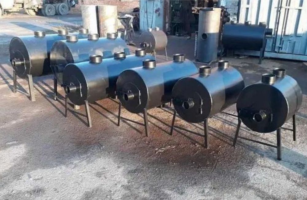 198м3! 5мм! ЖАРОПРОЧНАЯ СТАЛЬ! Печь Буржуйка Булерьян с обдувом