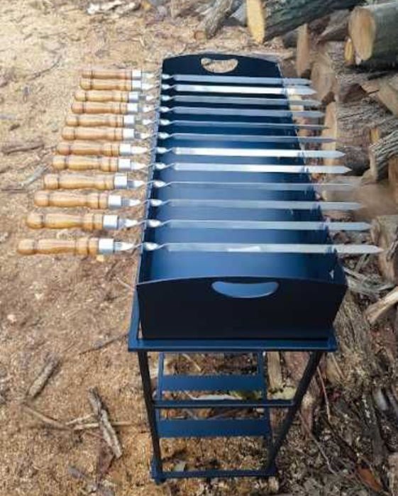 мангал розбірний з кришкою мангал гриль жаровня 4 мм барбекю