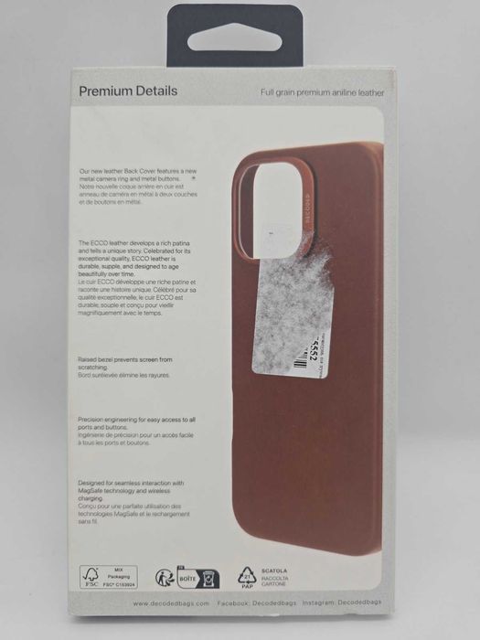 Case do telefonu DECODED Skórzany do IPhone 16 PRO Max