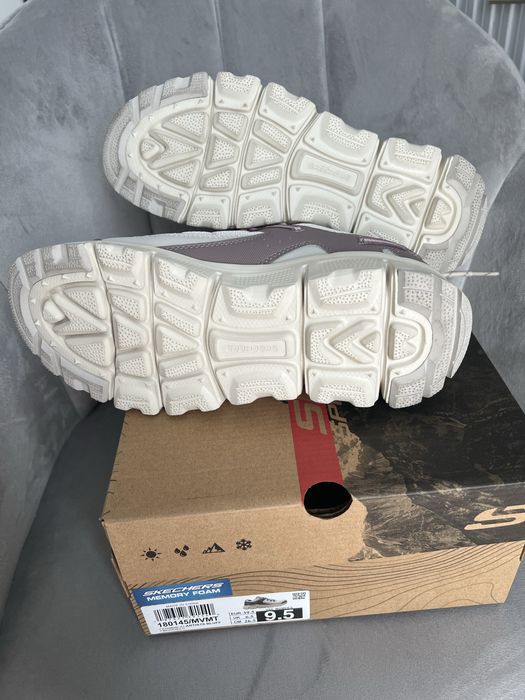 Buty damskie Skechers Summits AT - Artists Bluff biało-fioletowe