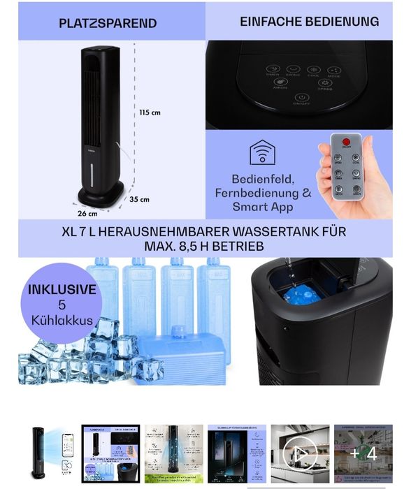 Охладитель воздуха Klarstein Polar Tower Smart 4-в-1