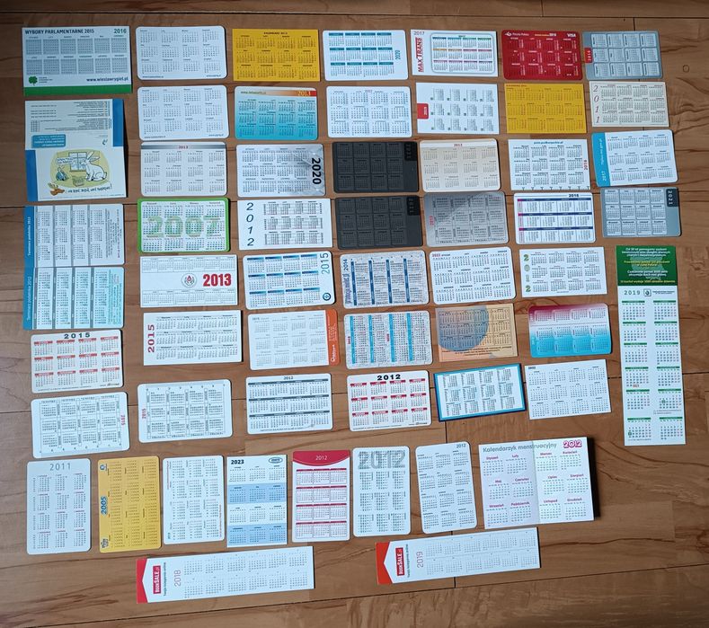 Kalendarzyk kalendarzyki listkowe zestaw 56 sztuk