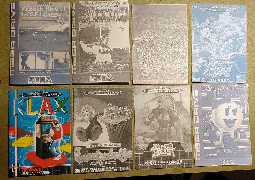 Manuais para a Sega Mega drive