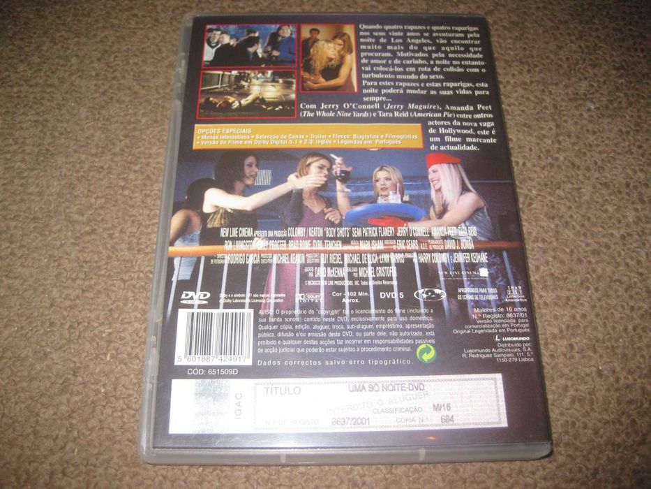 DVD "Uma Só Noite" com Tara Reid/Raro!