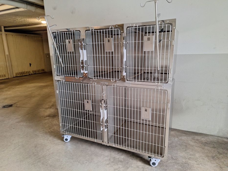 Módulo de 5 jaulas para clinica veterinaria