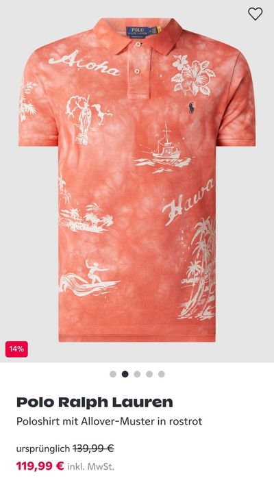 Рубашка Футболка Поло Polo Ralph Lauren Hawaii print p-p S-M