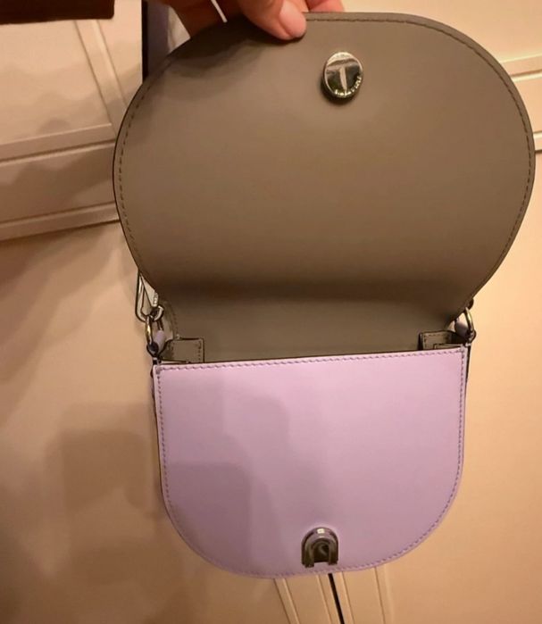 Bimba y Lola skórzana torebka Liliowa Minimalistyczna Cudna!