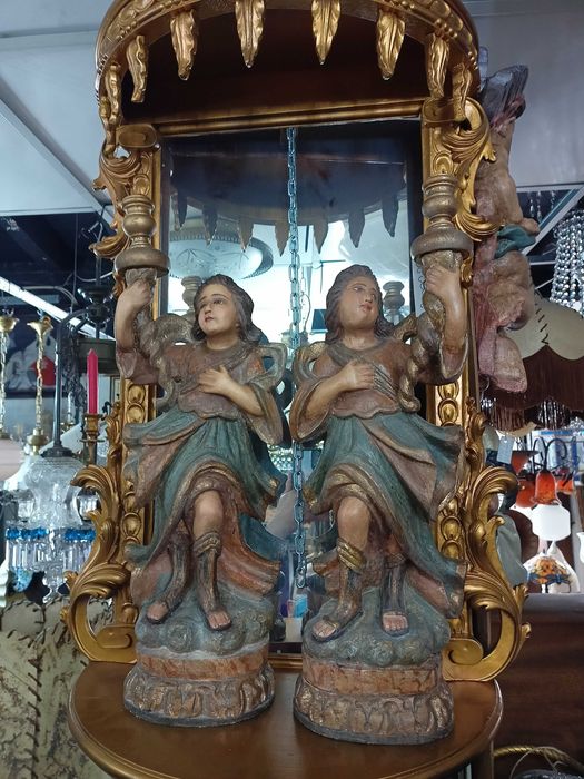 Par Serafins Madeira Policromada Séc XIX