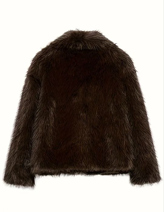 Еко шубка куртка нова oversize трендова накидка шоколадний колір