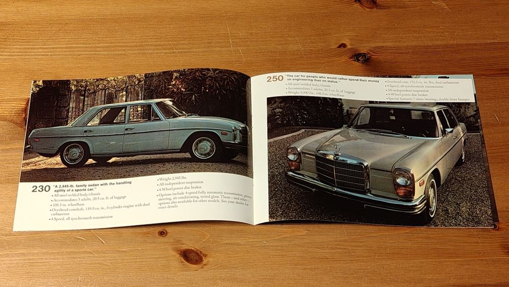 Prospekt katalog folder MERCEDES-BENZ USA 220, 230, 250, 280, 300, 600