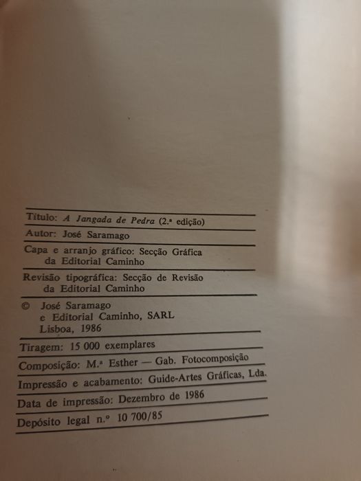 Livro José Saramago A Jangada de Pedra