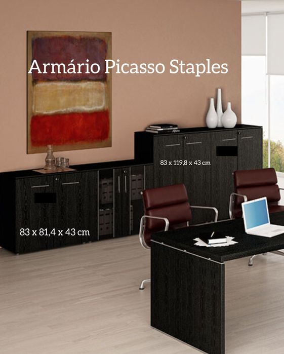 Armário Staples PICASSO Preto escritório ou Escolar