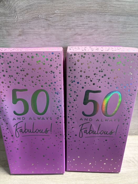 Dwa kueliszki do wina na 50 urodziny