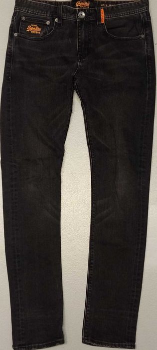 R)SUPERDRY skinny spodnie jeansowe czarne Roz.30/32