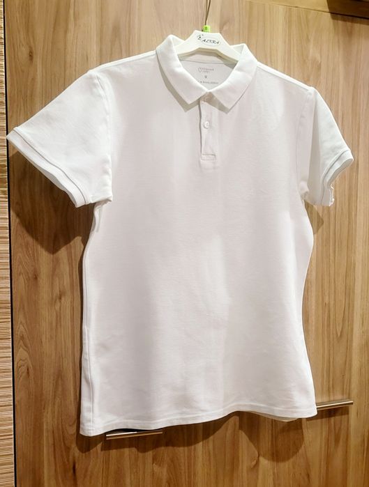 Koszulka męska polo biała 100% Bawełna Primark Rozm. M