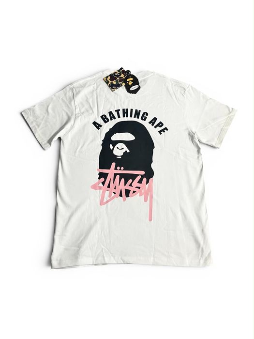 Bape x Stüssy  T-shirt Czarna/biala
