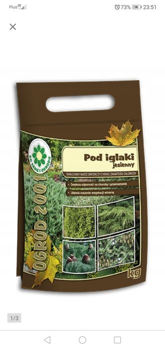 Nawóz pod iglaki,tuje,jałowce  jesienny,25 kg
